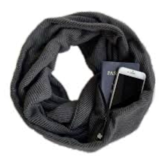 Sholdit Versatile Gray Infinity Scarf Soft Lightweight Accessory with Pocket - Picture 1 of 7